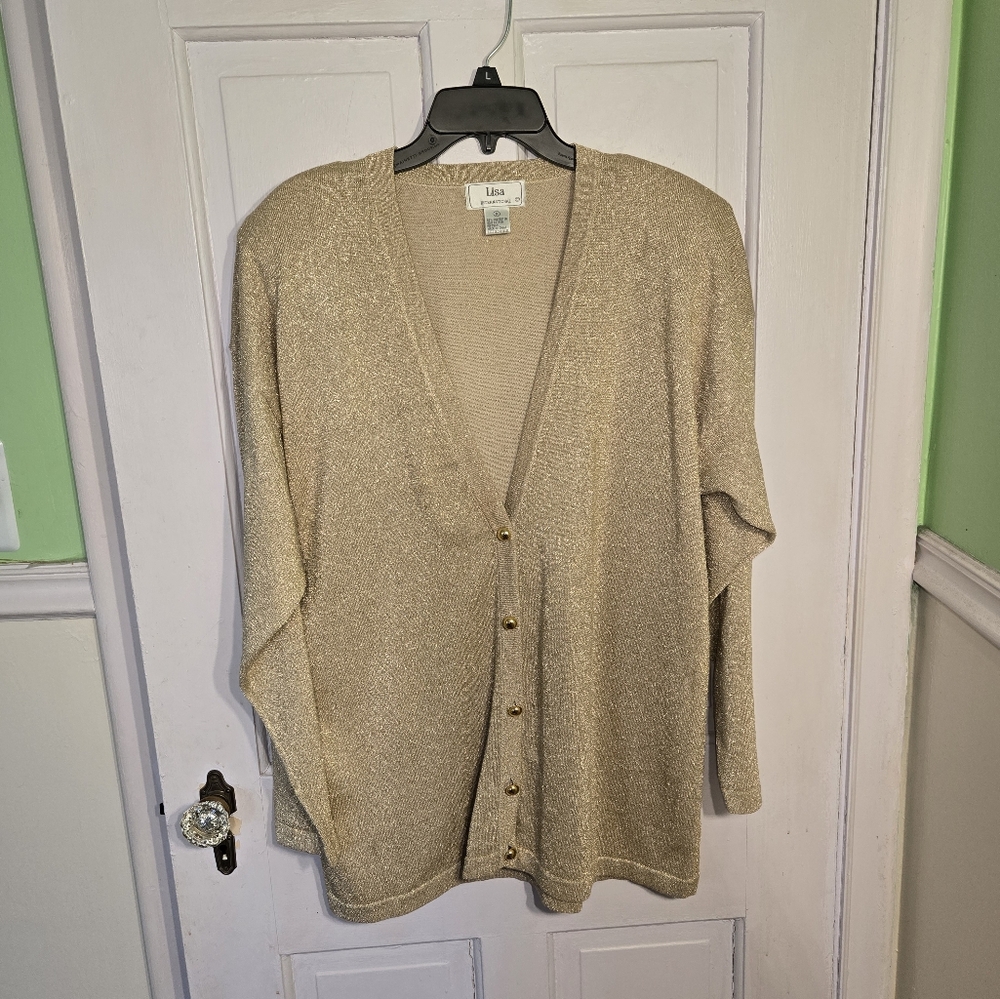 Gold Button-Up Cardigan